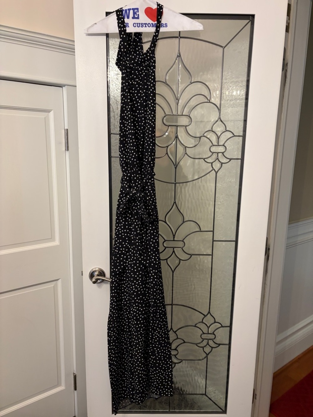 Black Polka Dot Maxi Dress - Brand Unknown